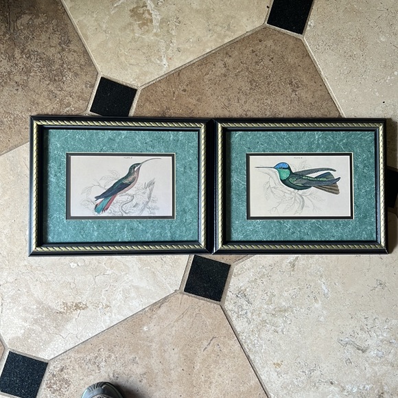 Two Beautiful double matted Bird Ink Prints (set) - Picture 3 of 5